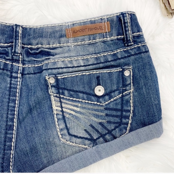 SOLD! Rolled Hem Distressed Denim Booty Shorts - Picture 4 of 6
